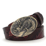 Ceinture Dragon<br> En Cuir Gravée - Dragon-chinois