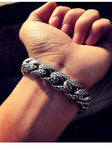 Bracelet Dragon<br> Gourmette Gravé "Argent" - Dragon-chinois