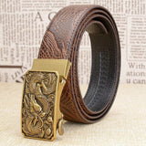 Ceinture Dragon<br> Cuir Épais Homme - Dragon-chinois