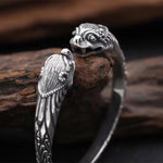 Bracelet Dragon<br> Jonc Gravé "Argent" - Dragon-chinois