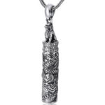 Pendentif Dragon<br> Pilier de Sagesse "Argent" - Dragon-chinois