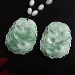 Collier Dragon<br> Jade Blanc - Dragon-chinois