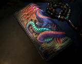 Portefeuille Dragon <br> Cuir Marron Homme - Dragon-chinois