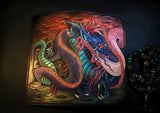Portefeuille Dragon <br> Cuir Marron Homme - Dragon-chinois