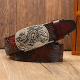 Ceinture Dragon<br> Cuir Boucle Or - Dragon-chinois
