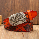 Ceinture Dragon<br> Cuir Boucle Or - Dragon-chinois