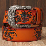 Ceinture Dragon<br> Cuir Gravée - Dragon-chinois