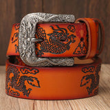 Ceinture Dragon<br> Cuir Gravée - Dragon-chinois