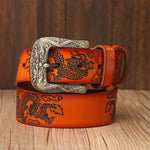 Ceinture Dragon<br> Cuir Gravée - Dragon-chinois