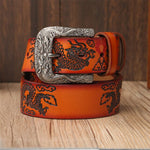 Ceinture Dragon<br> Cuir Gravée - Dragon-chinois
