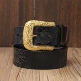Ceinture Dragon<br> Cuir Gravée - Dragon-chinois