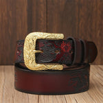 Ceinture Dragon<br> Cuir Gravée - Dragon-chinois