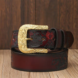 Ceinture Dragon<br> Cuir Gravée - Dragon-chinois