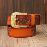 Ceinture Dragon<br> Cuir Gravée - Dragon-chinois