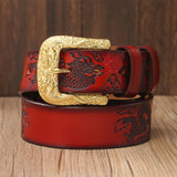 Ceinture Dragon<br> Cuir Gravée - Dragon-chinois