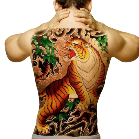 Tatouage Éphémère<br> Yakuza Tigre "Dos" - Dragon-chinois