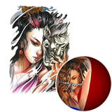 Tatouage Éphémère<br> Masque Geisha "Dos" - Dragon-chinois