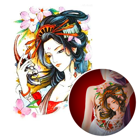 Tatouage Éphémère<br> Geisha "Dos" - Dragon-chinois