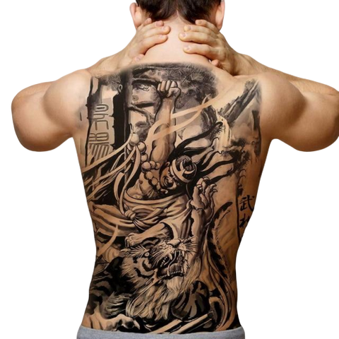 Tatouage Éphémère<br> Tigre Chinois "Dos" - Dragon-chinois